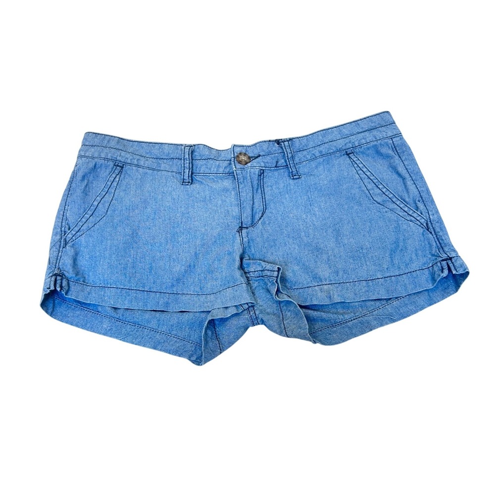 SO Heritage Womens‎ Blue Chambray Shorts Size 7 Casual Summer Mini Shorts 7